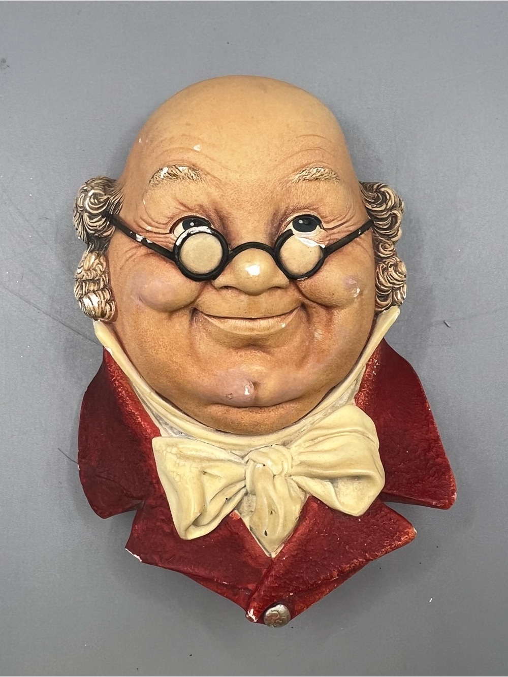 Bossons Chalkware Head Mr Pickwick England 1964 Vintage